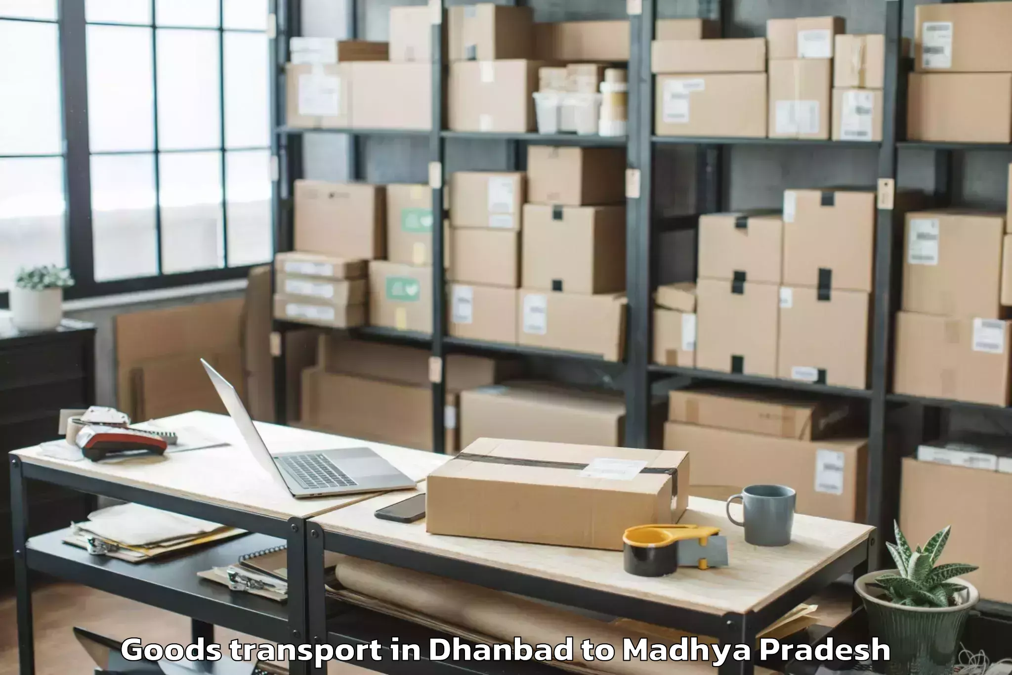 Easy Dhanbad to Vikram University Ujjain Goods Transport Booking